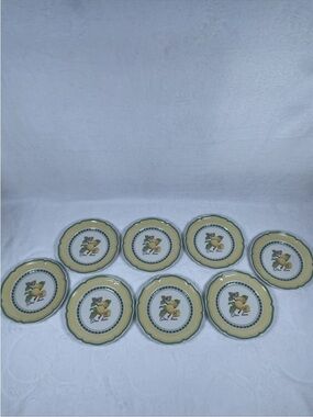 LOT OF 8 Villeroy & Boch FRENCH GARDEN Valence 8" Salad Plates CITRUS LIMON